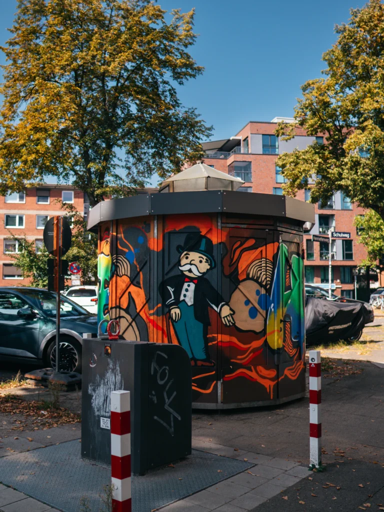 Bemaltes Kioskhäuschen - Henriettenweg Hamburg. Der Fotogoals Fotospot in Hamburg