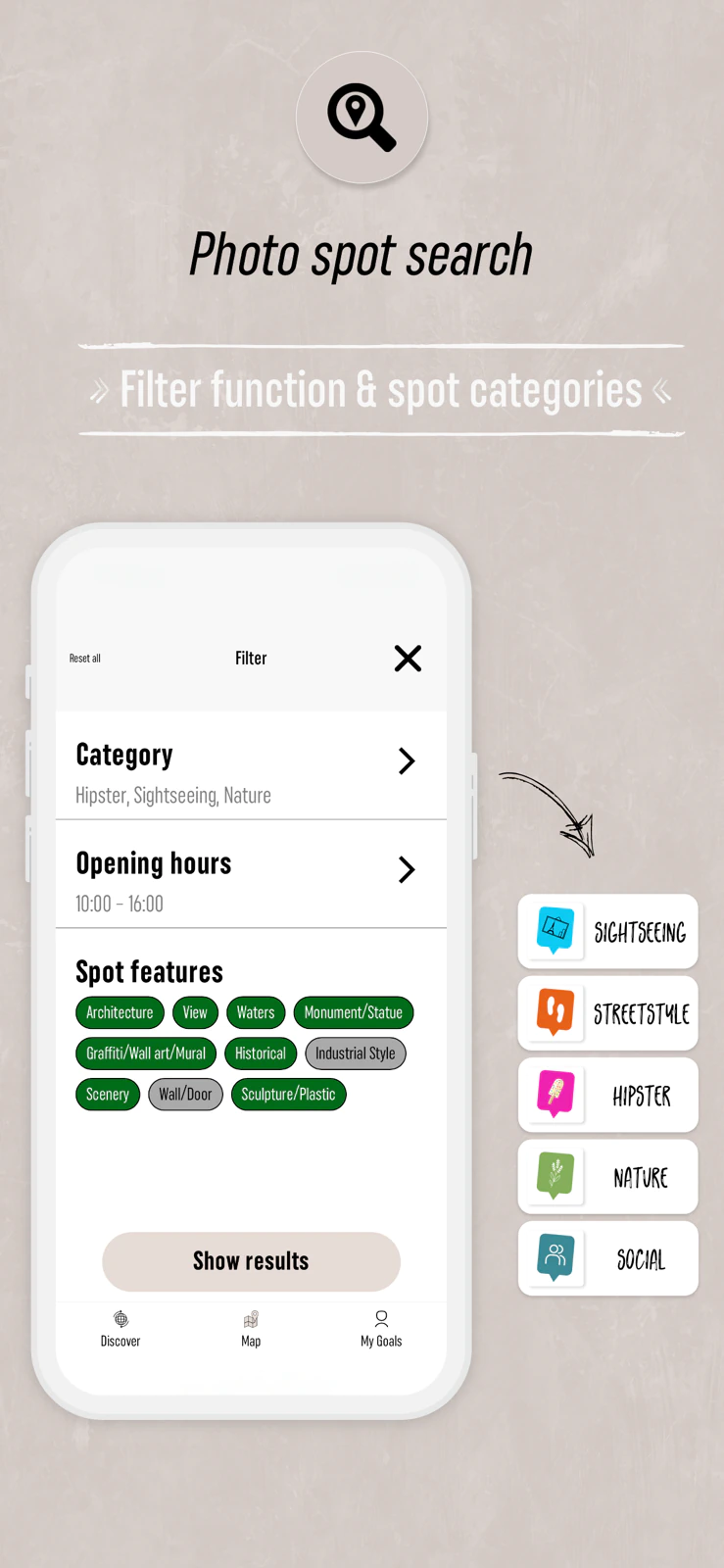 Fotogoals Photo Spots App Preview