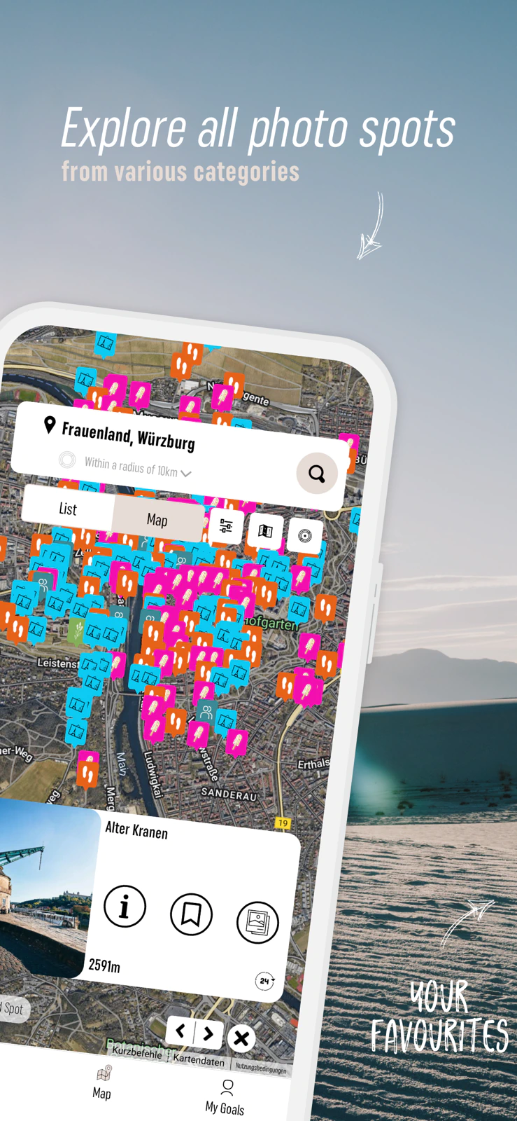 Fotogoals Photo Spots App Preview