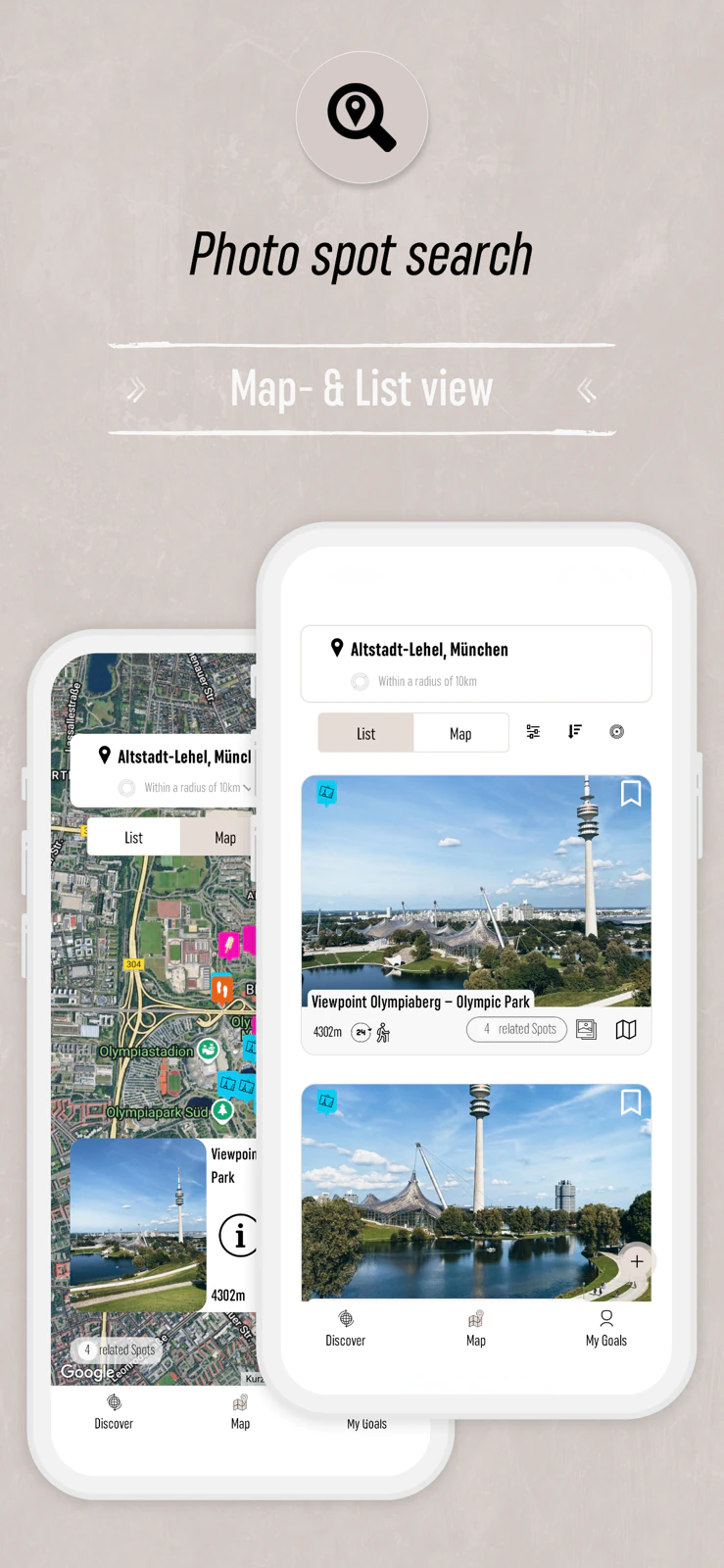 Fotogoals Photo Spots App Preview