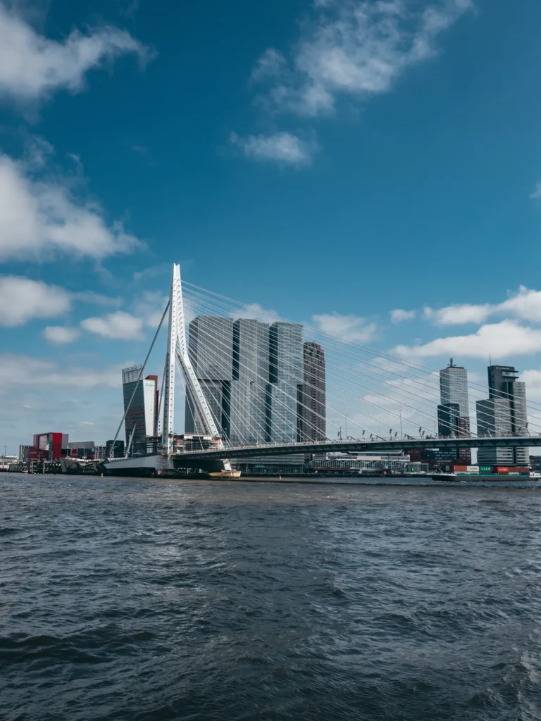 Leuvehoofd - Blick Erasmusbruecke Rotterdam Niederlande